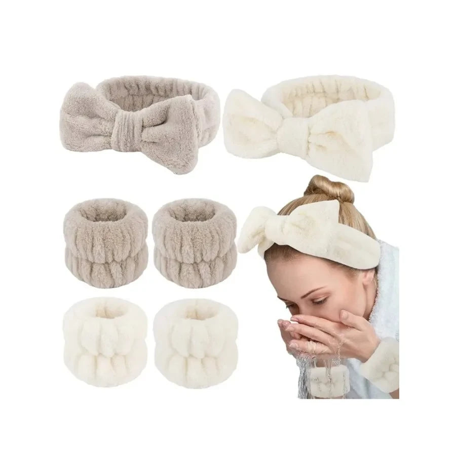 Absorbent Spa Headband and Wristband Set